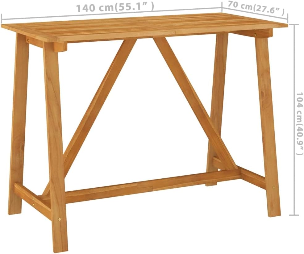 vidaXL Patio Bar Set 5 Piece, Outdoor Bar Table and Stools with Wood Tabletop, Patio Furniture Set with Cushions, Dining Set for Garden, Farmhouse, Brown