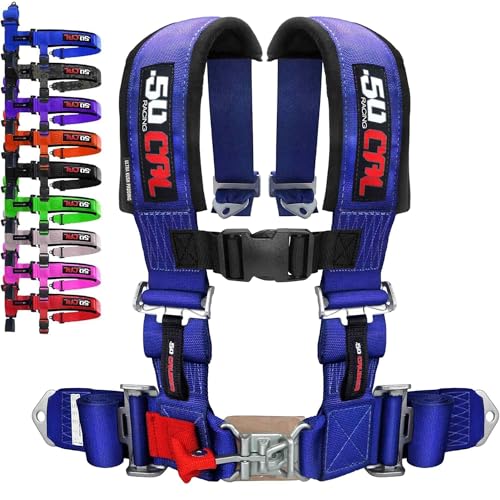1pc Blue 4 Point Harness for Bucket Seat Latch Release 9 Color Options Racing Harness Race Car Off Road UTV RZR [6008A6]