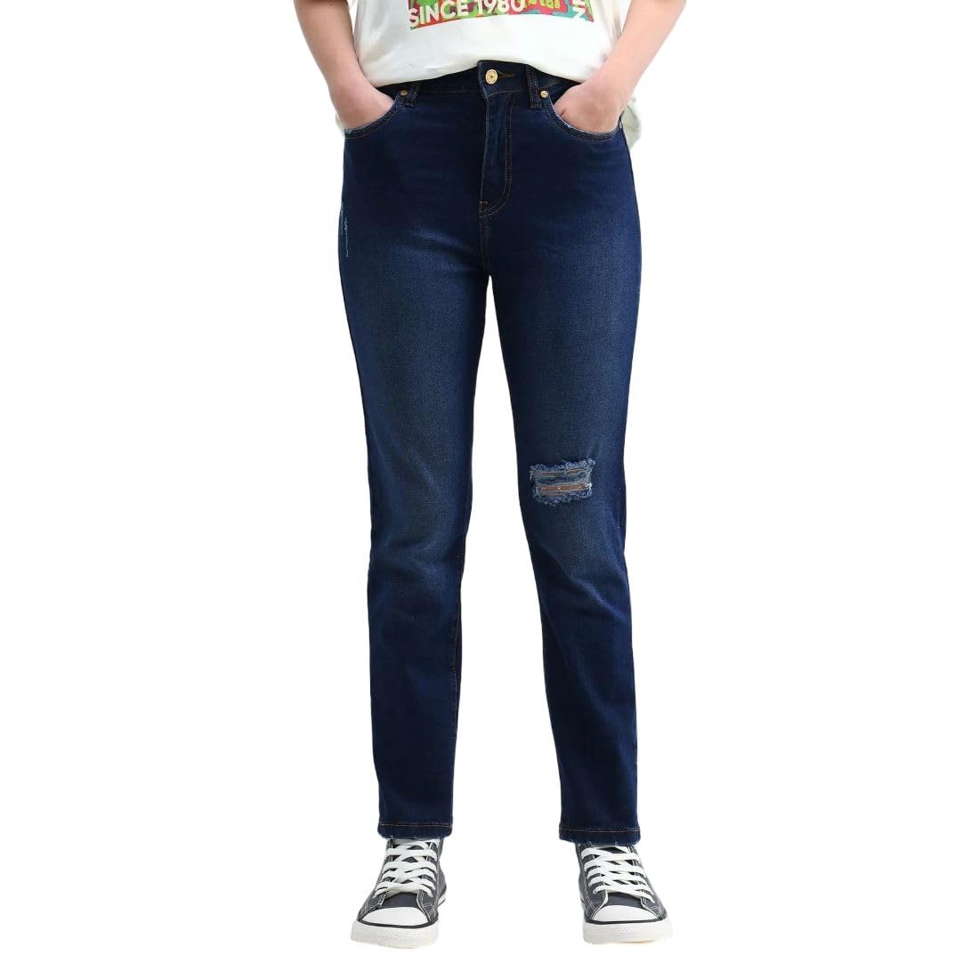 Women's Straight Fit Jeans| Solid | High Rise | Stretchable | Jeans for Woman-image-28