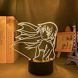 Luz de noche 3D Anime japonés Ilusión Lámpara de decoración LED Luz LED Bakemonogatari para decoración de dormitorio Manga Niños s Regalo de cumpleaños 16 colores