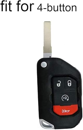 Miniatura 2 de ontto - Funda de piel para llavero (4 botones, compatible con 2018, 2019, 2020, 2021, Jeep Wrangler JL Gladiator JT, funda de protección completa