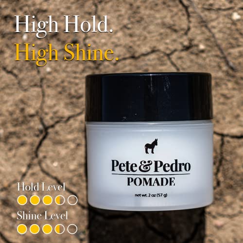 Pete & Pedro Hair Pomade - Hair Styling Classic Pomade For Men | Medium Hold And High Shine With A Ton Of Control, Helps Slick Back Hair | As Seen On Shark Tank 2 Oz. #TOP2