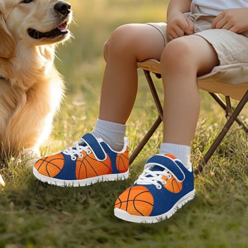 Ball Series Big Kid Sneakers Toddler Breathable Running Walking Sneakers Boys Mesh Shoes Girls Single Buckle Sneakers for Travel,Hiking4