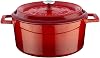 Lava Casting Round Pot, Trendy, 24cm, 4.49 L Volume, Red