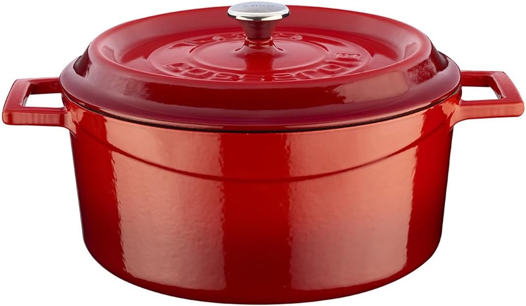 Lava Signature Enameled Cast-Iron Round Dutch Oven - 4-3/4 Quart, Cayenne Red