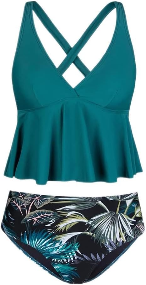 High Waist Tankini Swimsuit for Women Sexy Tank Bikini Sets Two Pieces Swimwear Bathing Suit Beachwear