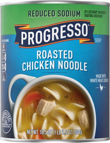 Image of Progresso Reduced Sodium Canned Soup, Roasted Chicken Noodle Soup, 18.5 oz (Pack of 4)