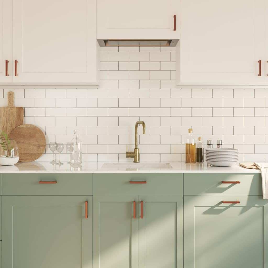 20 tiradores de acero inoxidable para muebles con diseño de tubo cuadrado de 96 mm, para cajones y armarios, cocina, baño, pasillo