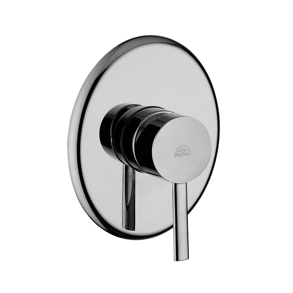 Paffoni Miscelatore da Incasso per Doccia - Berry BR010CR, Miscelatore a Leva con Placca per Incasso Rotonda, Design Elegante, Moderno, Minimal, Ottone Cromato