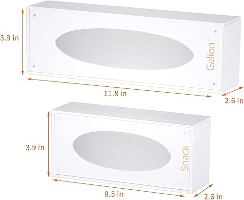 Miniatura 2 de FEMELI Organizador de almacenamiento de bolsas de alimentos, caja de acrílico para cajones de cocina, compatible con un galón, cuarto deslizante,