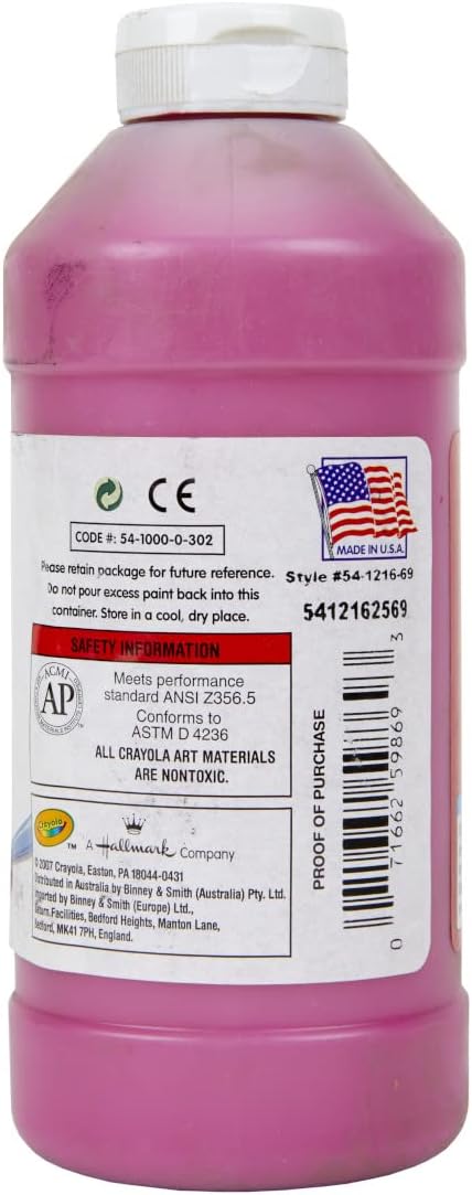 Binney & Smith Crayola(R) Premier Tempera Paint, Magenta, 54-1216-069 : Toys & Games