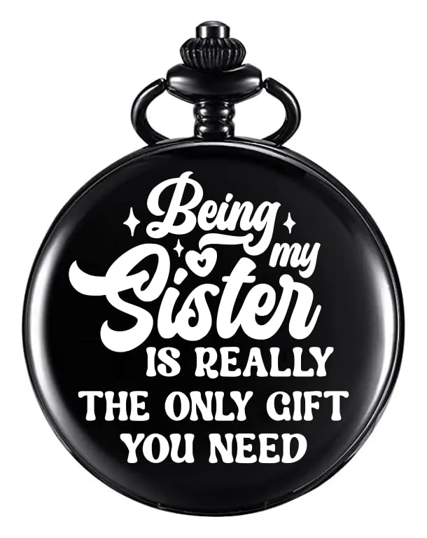 Image of Vintage Gandhi Style Pocket Watch with Engraved Designs & Messages Royal Black Analog for Men Women & Kids Includes Key Ring for car or Bike Keys Ideal Gift