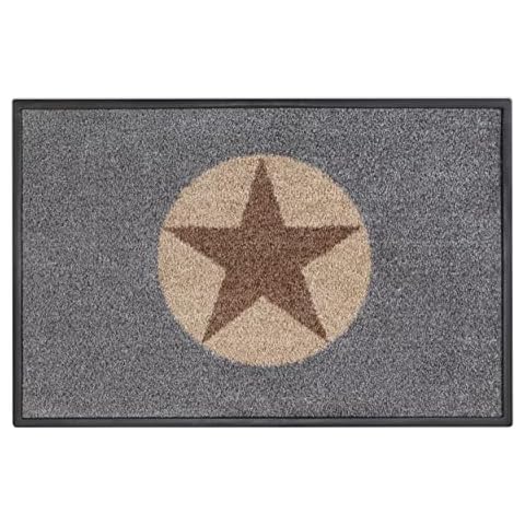 Carpet Diem Fussmatte Soft Stern 50x75cm Velour Schmutzfang Rahmen Cover
