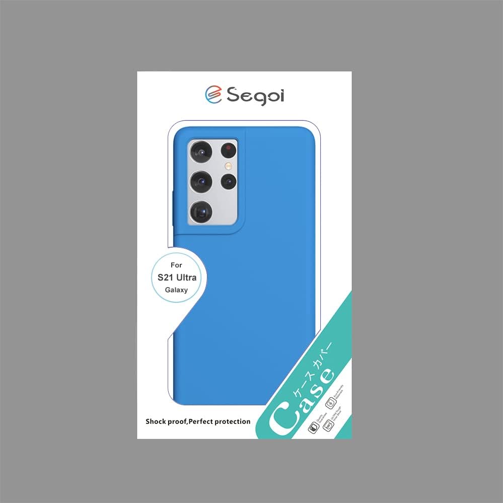 Miniatura 7 de E Segoi Diseñada para Galaxy S21 Ultra, funda de goma de gel de silicona líquida a prueba de golpes, cojín de forro de tela de microfibra suave