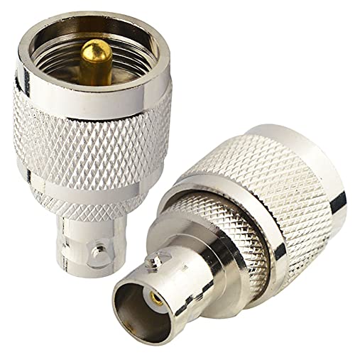 BOOBRIE UHFオス-BNCメス M型変換 PL259 BNCコネクタ CB無線アダプタ M型同軸コネクタ CBアンテナ/無線LANデバイス/双方向無線/Walkieトーキーハンドヘルド無線用 2個
