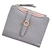 Produktbild Trada Geldbörse Damen Leder, Portemonnaie Damen Mädchen Fashion Pumping Gürtelschnallen Short Style Damen Geldbörse Wallet Card Bag Geldbörse mit Geschenkbox (Grau)