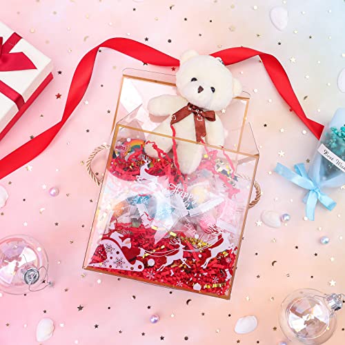 Zwish 1Lb Red & Gold Crinkle Cut Paper Shred Filler Metallic Iridescent Gift Boxes Filler Gift Basket Filler For Gift Wrapping & Basket Filling Easter Grass Filler #TOP2