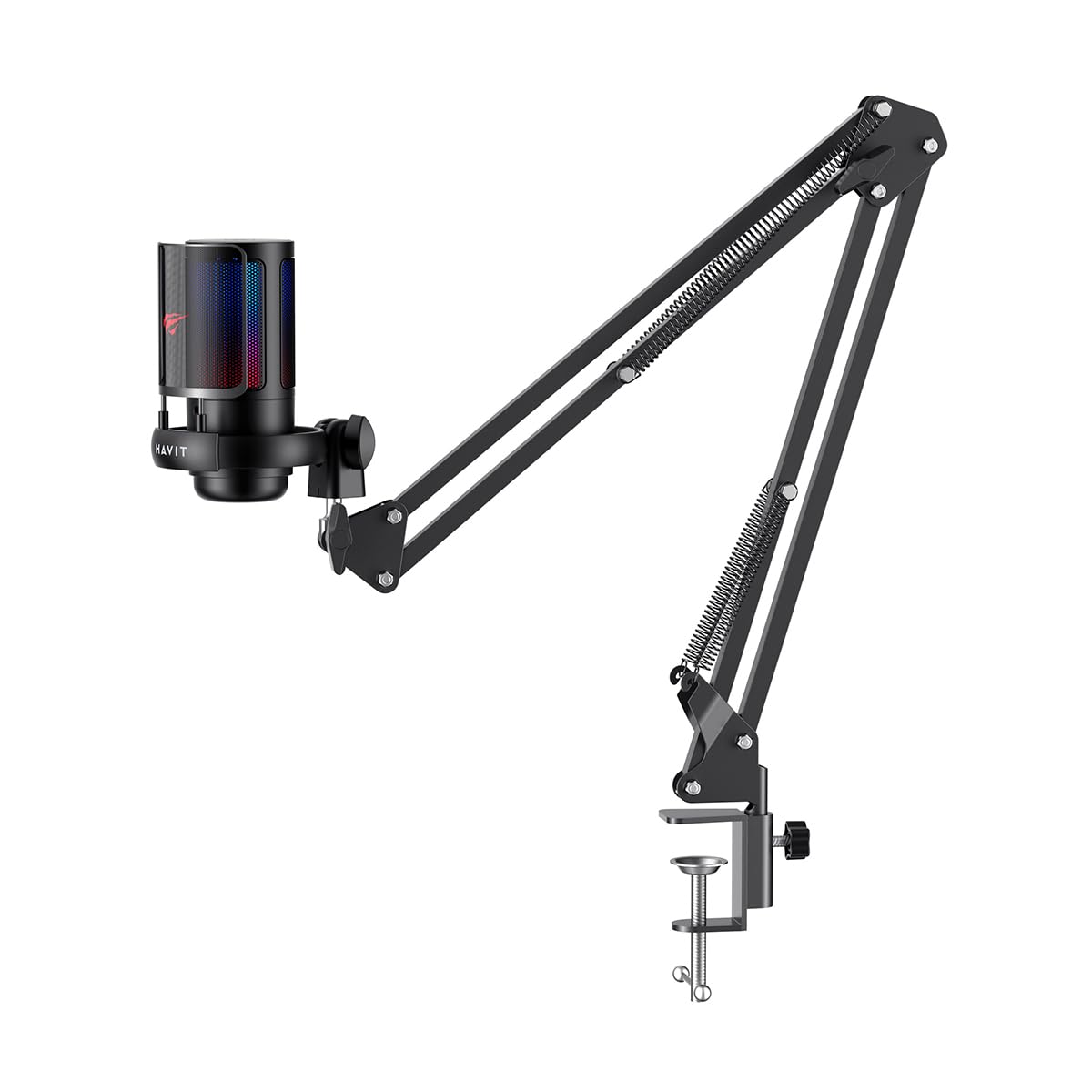 havit Gamenote GK50 Pro RGB Gaming Professional Gamer Publisher Micrófono y Soporte de Escritorio