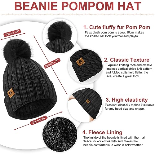 Women's Winter Beanie Hat Scarf Gloves Set – Touchscreen Gloves, Ear Muffs & Socks 13 thumbnail image