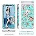 LONTECT Compatible iPhone Xs Max Case Floral 3 in 1 Heavy Duty Hybrid Sturdy High Impact Shockproof Protective Cover Case for Apple iPhone Xs Max 6.5 Display, Flower/Teal