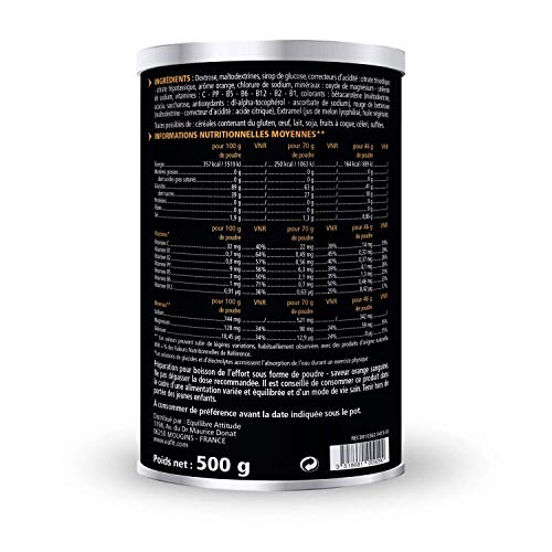 Eafit Bevanda Energetica -3H - 500 G - Arancia - Energia - Resistenza - Idratazione - Prestazioni - Sforzo Di Breve Durata - 10 Porzioni - Marchio Francese - Certificato Anti-Doping - 2