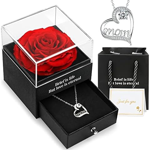 Hnustbo Muttertagsgeschenke für Mama, Ewige echte Rose Cover