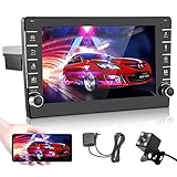 1 DIN Android Radio de Coche GPS Podofo Pantalla Táctil de 8 Pulgadas Radio FM Bluetooth WiFi Enlace Espejo del teléfono móvil USB Doble + Cámara Trasera