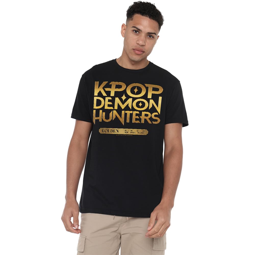 Kpop Demon Hunters Golden Tour Countdown Unisex T Shirt, Black, Small