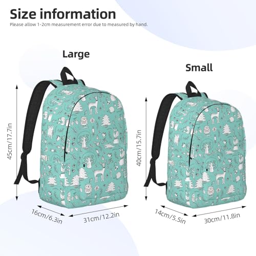 Llama Alpaca green print Duffel Bag, Lightweight Duffel Bag, Casual Backpack, 17.7 x 6.3 x 12.2 inches4