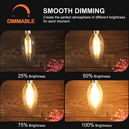 Spacelumen E14 Dimmable Small Edison Screw SES Candle Light Bulbs - Image 3