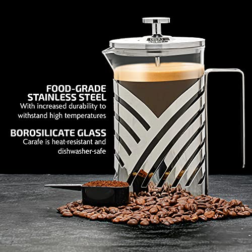 Cafetière à café et à thé à piston en verre borosilicate résistant à la chaleur