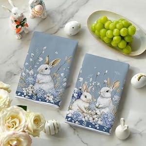 Artoid Mode Bunny Hydrangea Easter Kitchen Towels Dish Towels, 18x26 Inch Spring Farmhouse Wild Flowers Decoration Hand Towels Set of 2 Artoid Mode Bunny Hydrangea Easter Kitchen Towels Dish Towels 18×26 Inch Spring Farmhouse Wild Flowers Decoration Hand Towels Set of 2