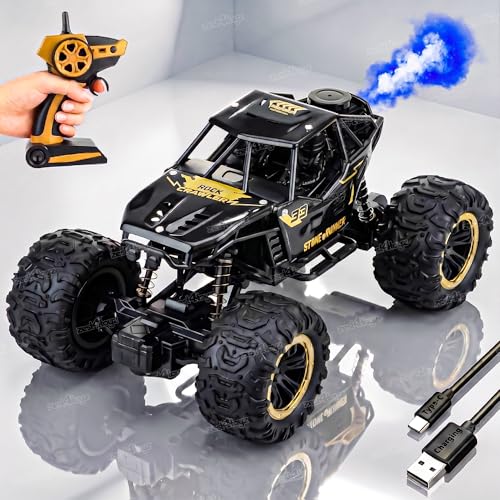 Image of Zest 4 Toyz Remote Control Car Toy for Kids | Mist Spray Effect Rock Crawler Monster Truck Drift RC Car | 100+ft Range 2.4GHz Remote | Rechargeable | Type-C USB | 2WD Off-Road Climbing Racing Car