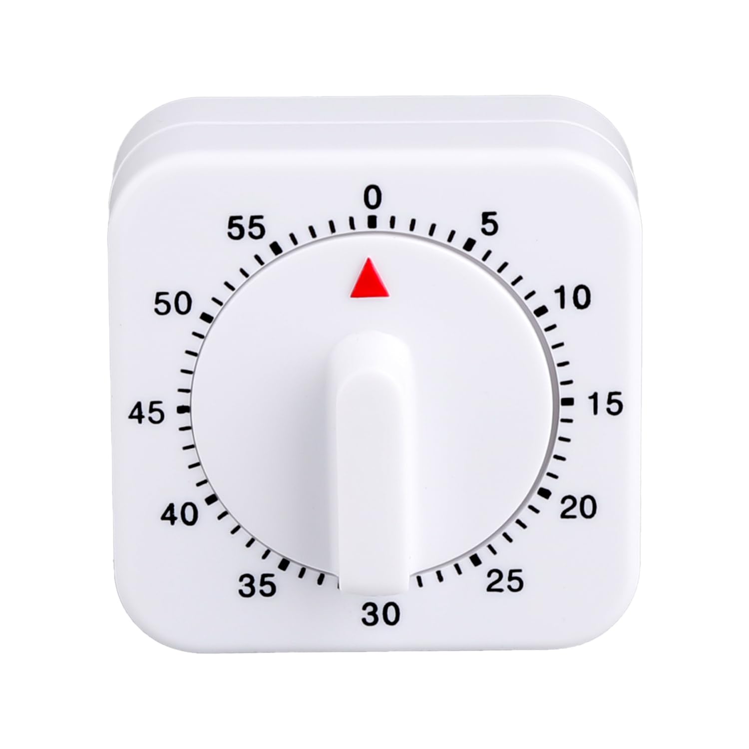 Bojueshaw White 60-Minute Mechanical Kitchen Timer, Wind Up Mechanical Timers,Battery-Free Square Egg Timer For Cooking,Baking,Exercise & Study