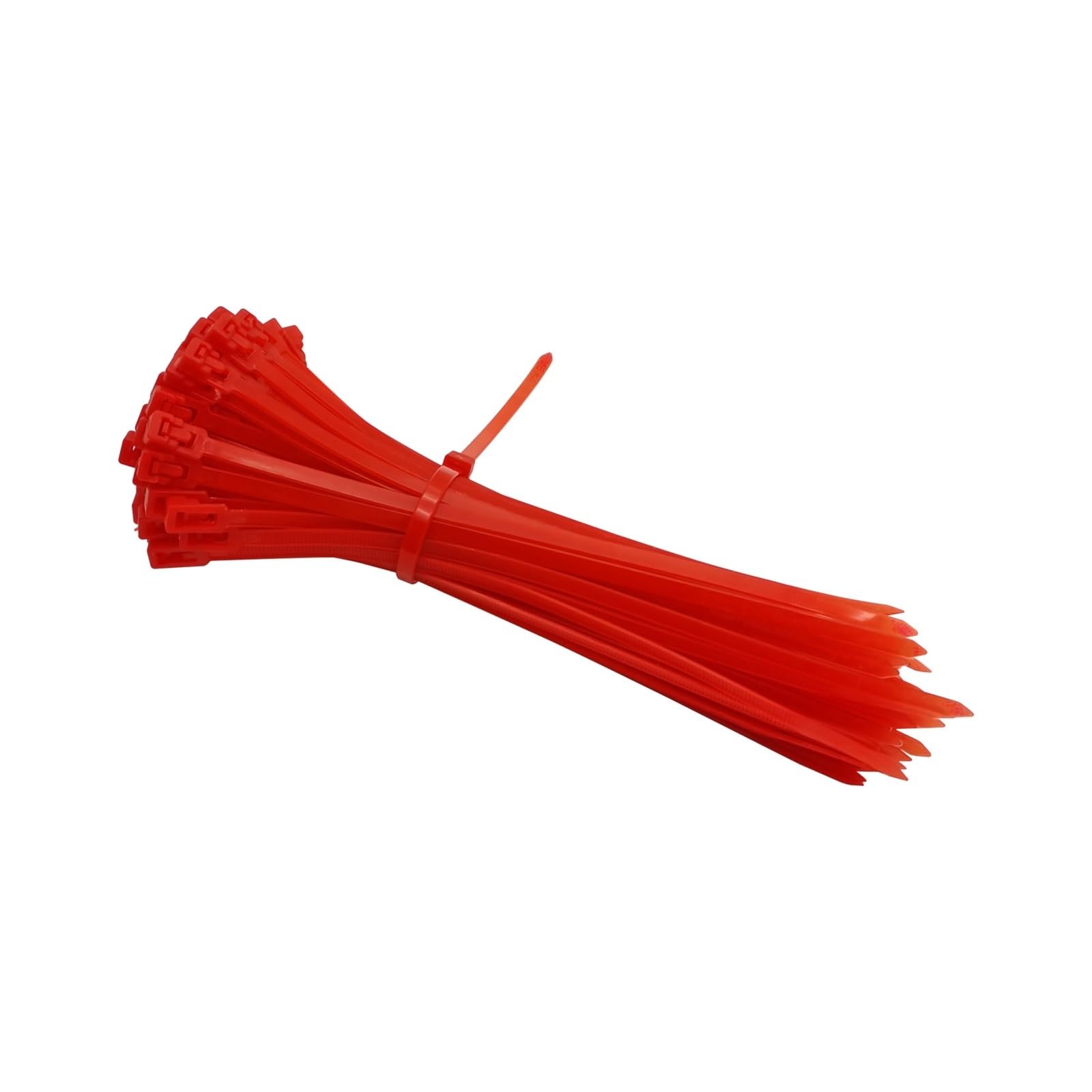 Surtido de bridas para cables,Bridas para cables, 50 bridas liberables de 5 × 200 mm de color.(Red)