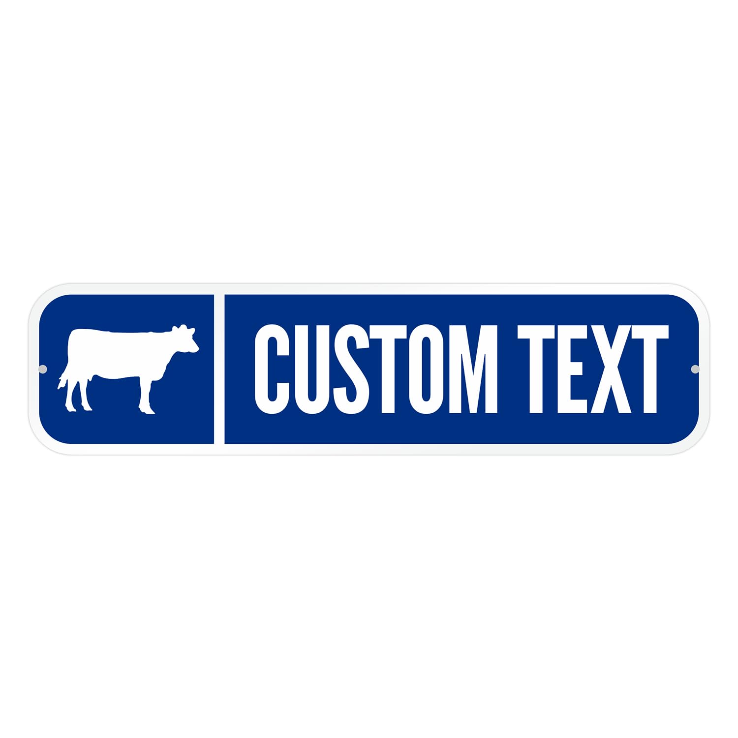 SmartSign Customize Your Own Blue Street Sign with Cow Symbol | 6" x 24" 3M EG Reflective Aluminum