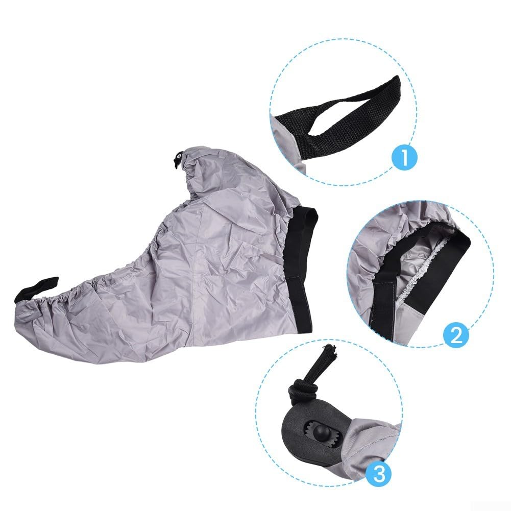 Copertura spray per kayak, regolabile, impermeabile, in nylon, per barca, canoa, surf, kayak, accessorio per kayak e sport acquatici (XL grigio)