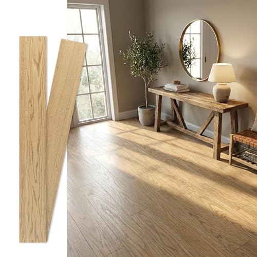 Original Wooden Engineered Hardwood Flooring, 47.64' L x 6.5' W x 0.59' T, Tongue & Groove Waterproof Wood Floor, 10 Planks (Covers 21.49 Sq Ft)