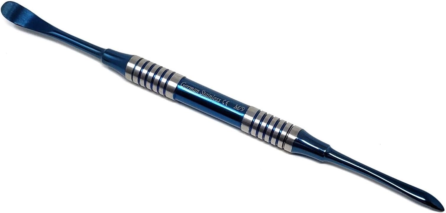Professional Dental Periosteal Elevator Molt M9, Stainless Steel with Blue Titanium Coated Tips