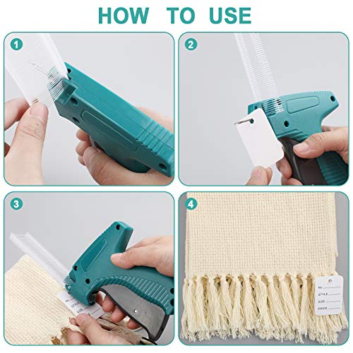 Image of Honoson 2006 Pcs Clothing Price Tags with Gun Set, Including 1 Garment Price Tag Attacher with 5 Steel Needles 500 Clothing Label and 1500 Plastic Fasteners Barbs(Ordinary Style)