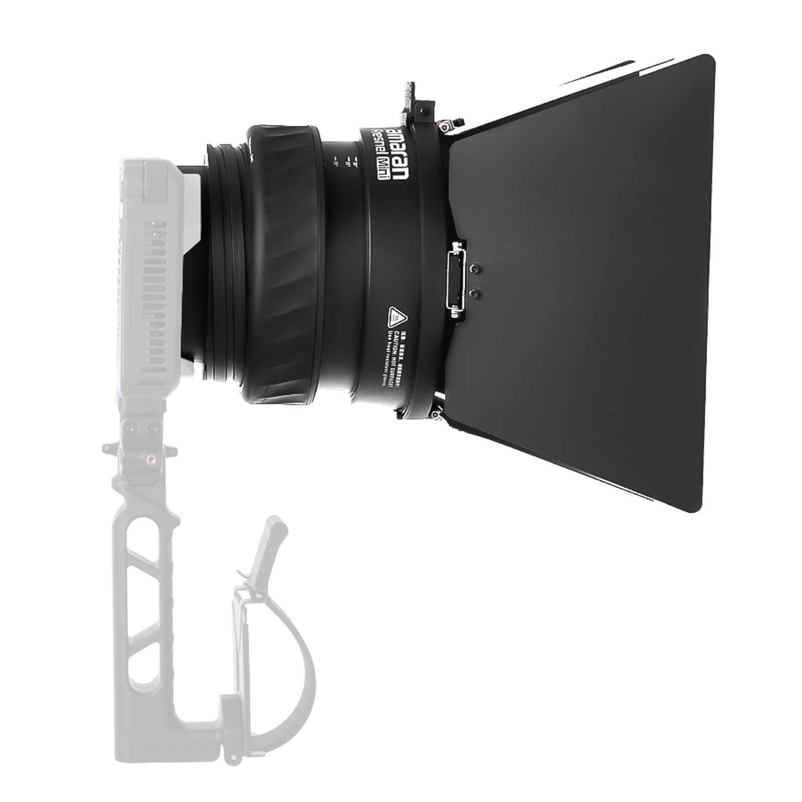 Accessoire Amaran Mini Fresnel à Monture Bowens pour Projecteurs Ray 60c/120c et Halo 60x/100x – 12 cm (4,7 Pouces), Faisceau Orientable de 15 à 30°, avec Volets à 4 Vantaux pour la Photographie