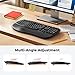 MEETION Wireless Ergonomic Keyboard, Wave Keys Firm Wrist Rest for Natural Typing, 2.4G USB-A Cordless Receiver and USB-C Adapter, Ergo Computer Keyboard Compatible with Windows/Mac/PC/Laptop, Black