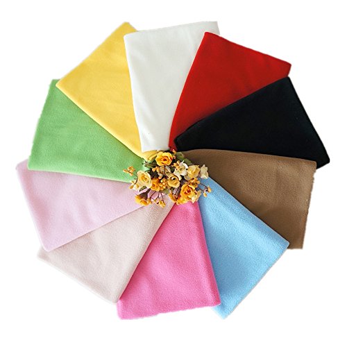 Raylinedo CTJZ21-POLAR5050-10VVCA ® 10Pcs 50 * 50Cm Solid Color Knitted Polar Fleece Fabric Anti Pill Fabric Patchwork Polyester Plush Fleece Cloth thumb #2
