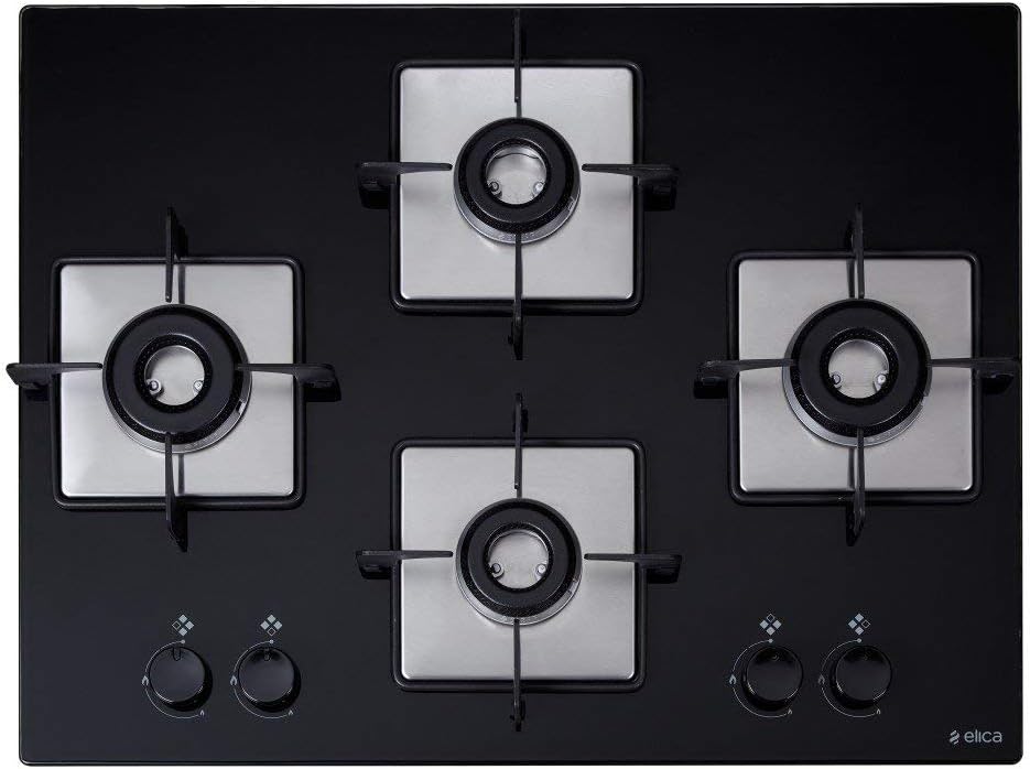 Elica Hob 4 Burner Italian Auto Ignition Glass Top 2 Big Lotus And 2