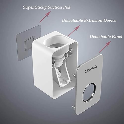 Miniatura 10 de Dispensador de pasta de dientes, dispensador automático de exprimidor de pasta de dientes para niños y ducha familiar, es accesorio de baño para