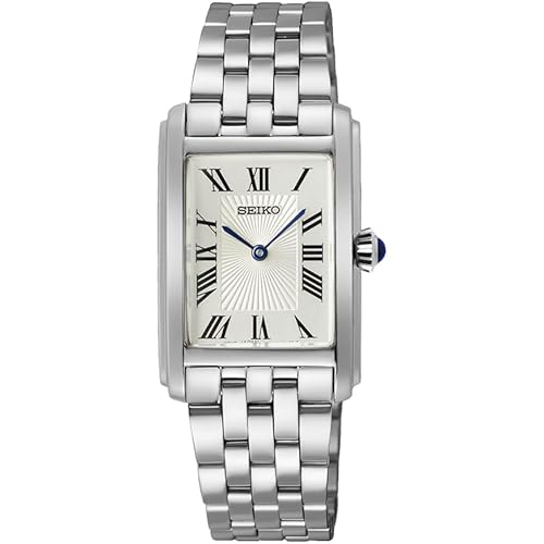 Seiko SWR083 Women's Wristwatch, Rectangle Face, Quartz, Silver, Bracelet Type