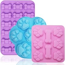 FineGood 3 Silicone Chocolate Moulds, Wax Melting Mould, Ice Cream Mould, Dog Treat Mould, Silicone Baking Tray