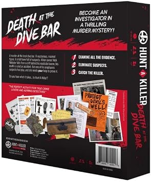 Hunt A Killer: Death At The Dive Bar, Solve a Murder at Old Scratch Tavern, Immersive Murder Mystery Game, Play Detective in Unsolved Mysteries, Great Gift For True Crime Fans, Designed for Ages 14+