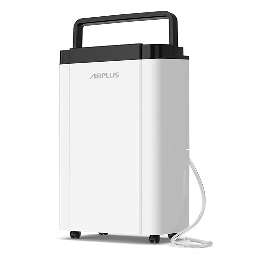 AIRPLUS 4,500 Sq. Ft. 70pint Dehumidifier, Humidity with Auto Shut off, Auto Drain or Manual Drainage, 0.8 gal Water Tank Capacity for Home and Basement