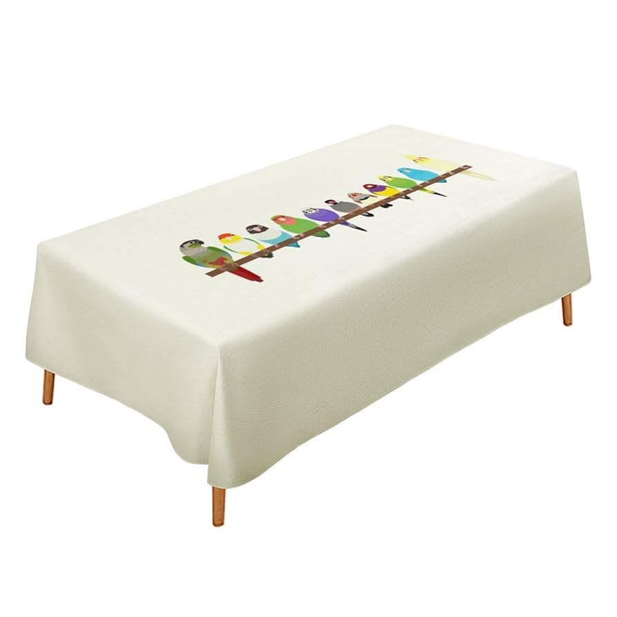 アメリカ　アンティークリネン　146x190㌢　テーブルクロス 鳥　レトロ アメリカ アンティークリネン 146x190㌢ テーブルクロス 鳥